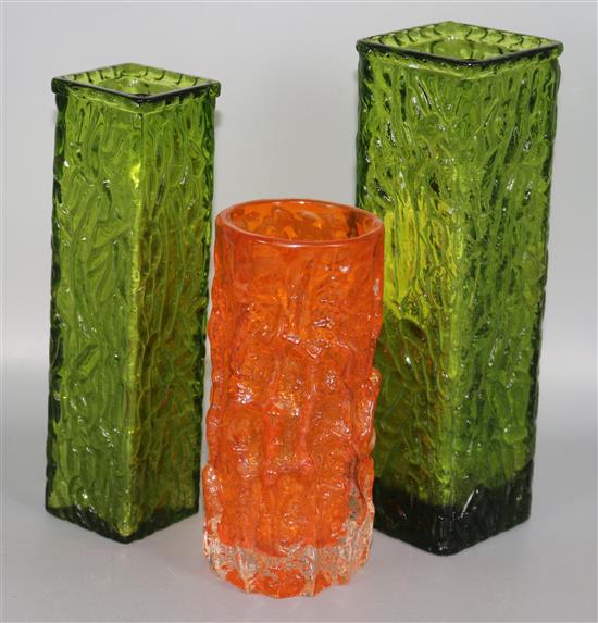 3 Whitefriars vases